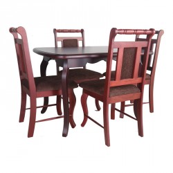Oval Table and 4 Chairs Spindle Back Purple Heart